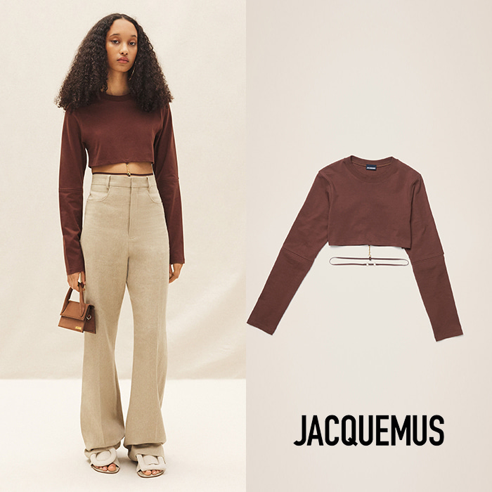 JACQUEMUS 자크뮈스 LE PINO 브라운 긴팔 티셔츠