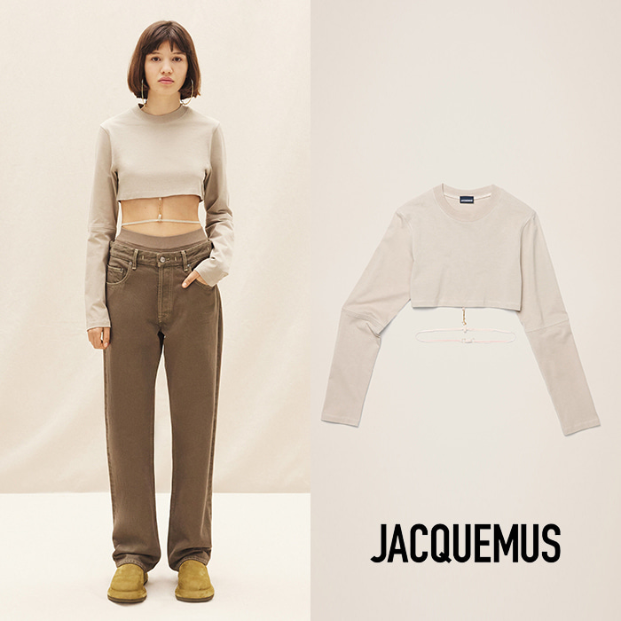JACQUEMUS 자크뮈스 LE PINO 라이트 카키 긴팔 티셔츠