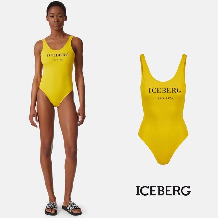 ICEBERG 아이스버그 HERITAGE 로고 옐로우 원피스 수영복 (조이 착용)